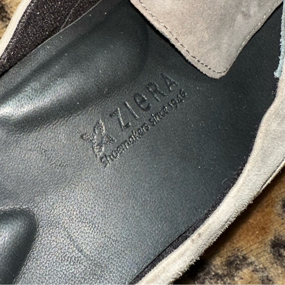 Ziera Oxford Heels 38.5 / US 7.5 – Two Tone Black & Taupe Suede Lace Up Pumps - Picture 7 of 11